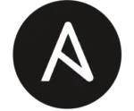 Ansible logo featuring a stylized “A” on a black circle.
