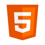 HTML5 logo with orange shield.