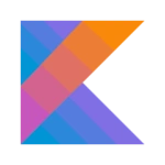 Kotlin logo with colorful geometric “K”.