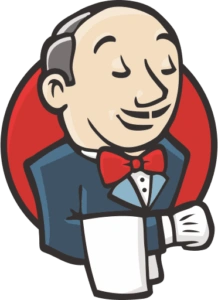 Jenkins logo with a cartoon butler in a tuxedo.