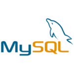 MySQL logo with dolphin icon.